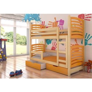 ArtAdrk Dětská patrová postel OSUNA Barva: borovice / oranžová obraz