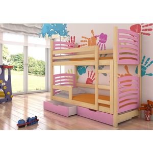 ArtAdrk Dětská patrová postel OSUNA Barva: Borovice / růžová obraz
