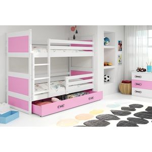 BMS Dětská patrová postel RICO | bílá 80 x 160 cm Barva: Růžová obraz