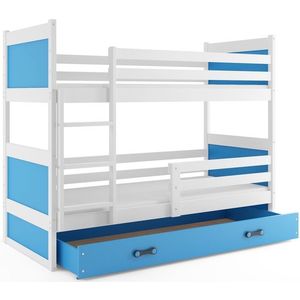 BMS Dětská patrová postel RICO | bílá 90 x 200 cm Barva: Modrá obraz
