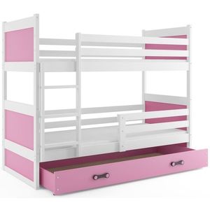 BMS Dětská patrová postel RICO | bílá 90 x 200 cm Barva: Růžová obraz