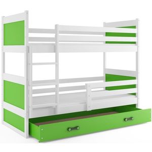 BMS Dětská patrová postel RICO | bílá 90 x 200 cm Barva: Zelená obraz