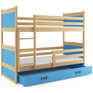 BMS Dětská patrová postel RICO | borovice 80 x 190 cm Barva: Modrá obraz