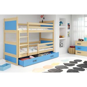 BMS Dětská patrová postel RICO | borovice 90 x 200 cm Barva: Modrá obraz