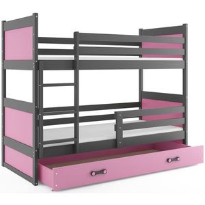 BMS Dětská patrová postel RICO | šedá 80 x 160 cm Barva: Růžová obraz