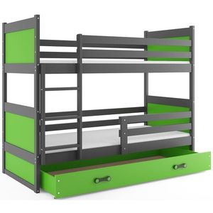 BMS Dětská patrová postel RICO | šedá 80 x 160 cm Barva: Zelená obraz