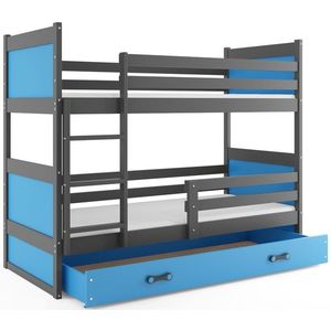 BMS Dětská patrová postel RICO | šedá 80 x 190 cm Barva: Modrá obraz