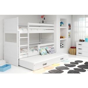 BMS Dětská patrová postel s přistýlkou RICO 3 | bílá 90 x 200 cm Barva: bílá/bílá obraz