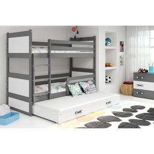 BMS Dětská patrová postel s přistýlkou RICO 3 | šedá 80 x 190 cm Barva: Bílá obraz