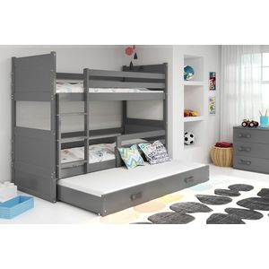 BMS Dětská patrová postel s přistýlkou RICO 3 | šedá 80 x 190 cm Barva: Šedá obraz