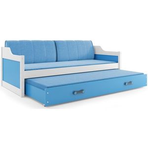 BMS Dětská postel s přistýlkou DAWID | bílá 80 x 190 cm Barva: Modrá obraz