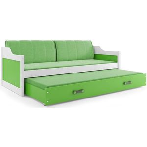BMS Dětská postel s přistýlkou DAWID | bílá 90 x 200 cm Barva: Zelená obraz