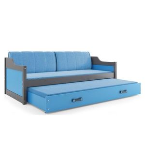 BMS Dětská postel s přistýlkou DAWID | šedá 90 x 200 cm Barva: Modrá obraz