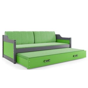 BMS Dětská postel s přistýlkou DAWID | šedá 90 x 200 cm Barva: Zelená obraz