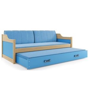 BMS Dětská postel s přistýlkou DAWID | borovice 90 x 200 cm Barva: Modrá obraz