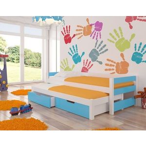 ArtAdrk Dětská postel s přistýlkou FRAGA Barva: bílá / modrá obraz