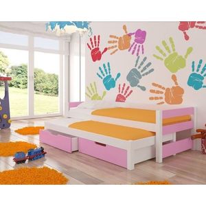 ArtAdrk Dětská postel s přistýlkou FRAGA Barva: bílá / růžová obraz