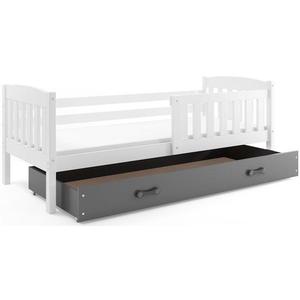 BMS Dětská postel KUBUŠ 1 s úložným prostorem| bílá Barva: bílá / šedá, Rozměr: 190 x 80 cm obraz