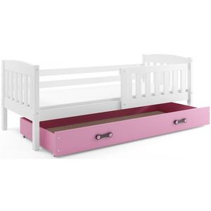 BMS Dětská postel KUBUŠ 1 s úložným prostorem| bílá Barva: bílá / růžová, Rozměr: 190 x 80 cm obraz