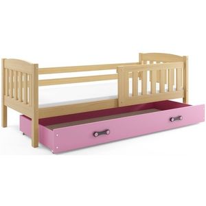 BMS Dětská postel KUBUŠ 1 s úložným prostorem | borovice Barva: Borovice / růžová, Rozměr: 200 x 90 cm obraz