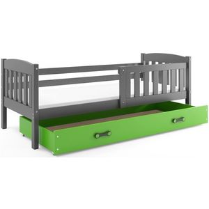 BMS Dětská postel KUBUŠ 1 s úložným prostorem | šedá Barva: Šedá / zelená, Rozměr: 160 x 80 cm obraz
