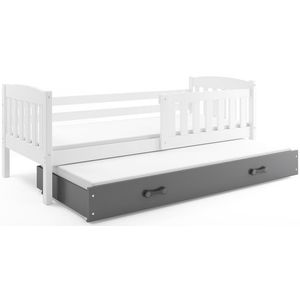 BMS Dětská postel KUBUŠ 2 s přistýlkou | bílá Barva: bílá / šedá, Rozměr: 190 x 80 cm obraz