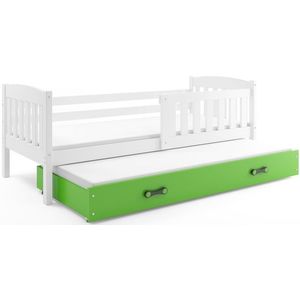 BMS Dětská postel KUBUŠ 2 s přistýlkou | bílá Barva: bílá / zelená, Rozměr: 200 x 90 cm obraz