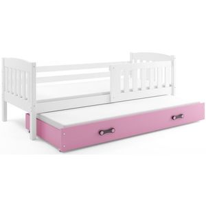 BMS Dětská postel KUBUŠ 2 s přistýlkou | bílá Barva: bílá / růžová, Rozměr: 200 x 90 cm obraz