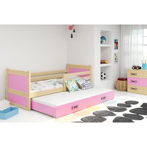 BMS Dětská postel s přistýlkou RICO 2 | borovice 90 x 200 cm Barva: Růžová obraz