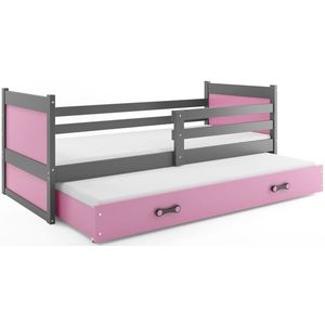 BMS Dětská postel s přistýlkou RICO 2 | šedá 80 x 190 cm Barva: Růžová obraz
