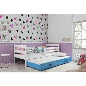 BMS Dětská postel s přistýlkou ERYK 2 | bílá Barva: bílá / modrá, Rozměr: 200 x 90 cm obraz