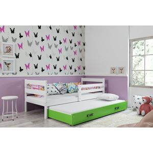 BMS Dětská postel s přistýlkou ERYK 2 | bílá Barva: bílá / zelená, Rozměr: 190 x 80 cm obraz