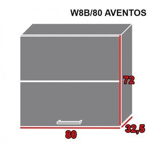 ArtExt Kuchyňská linka Brerra - lesk Kuchyně: Horní skříňka W8B/80 AVENTOS/korpus grey, lava, bílá (ŠxVxH) 80 x 72 x 32, 5 cm obraz