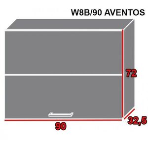 ArtExt Kuchyňská linka Brerra - lesk Kuchyně: Horní skříňka W8B/90 AVENTOS/korpus grey, lava, bílá (ŠxVxH) 90 x 72 x 32, 5 cm obraz