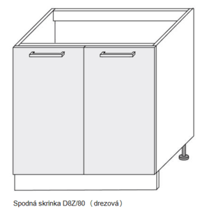 ArtExt Kuchyňská linka Brerra - lesk Kuchyně: Spodní skříňka dřezová D8Z/80/(ŠxVxH) 80 x 82 x 50 cm obraz