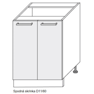 ArtExt Kuchyňská linka Brerra - mat Kuchyně: Spodní skříňka D11/60 / (ŠxVxH) 60 x 82 x 50 cm obraz