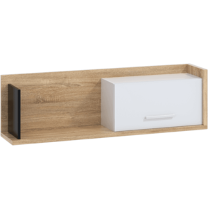 ArtCross Police se skříňkou BOX-11 Barva: dub sonoma světlá / bílá / černá obraz