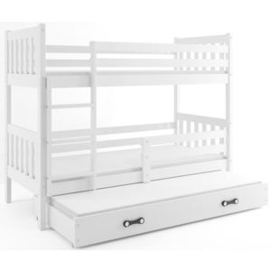 BMS Dětská patrová postel s přistýlkou CARINO 3 | 80 x 190 cm Barva: Bílá / bílá obraz