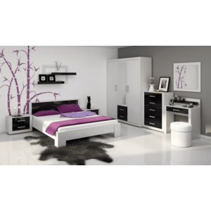 ArtCross ložnice VIKI Barva: Bílá / černý lesk obraz