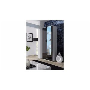 Artcam Stojící vitrína SOHO S6 Barva: bílá/černý lesk obraz