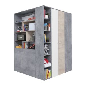 Meblar Šatní skříň SIGMA SI1 L/P Barva: beton/bílá/dub obraz