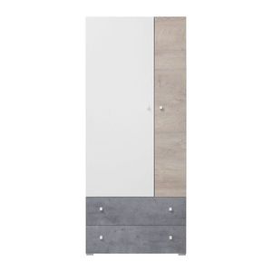 Meblar Šatní skříň SIGMA SI3 L/P Barva: beton/bílá/dub obraz