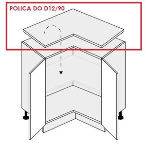 ArtExt Kuchyňská skříňka spodní, D12 / 90 Pescara Provedení: Police do D12/90 obraz