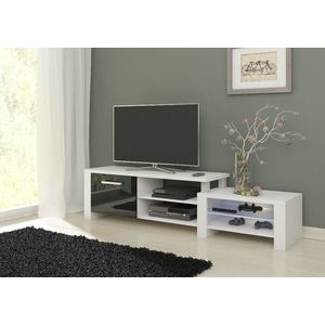 TV stolek ORION, bílá/černý lesk obraz
