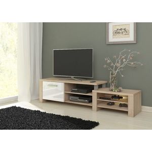 ArtCross TV stolek ORION Barva: Dub sonoma světlý/bílý lesk obraz
