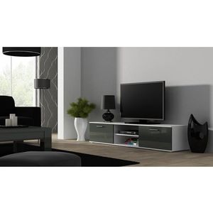 Artcam TV stolek SOHO 180 cm Barva: Bílá/šedý lesk obraz
