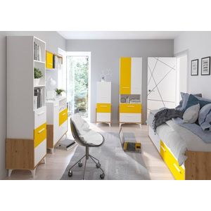 Hey – postel 205, dub artisan/bílá/žlutá obraz