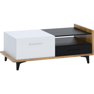ArtCross Konferenční stolek BOX-03 Barva: dub burgun / bílá / černá obraz