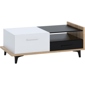 ArtCross Konferenční stolek BOX-03 Barva: dub sonoma světlá / bílá / černá obraz