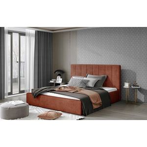 Artelta Manželská postel AUDREY s úložným prostorem | 140 x 200 cm Barva: Cihlová / Dora 63 obraz